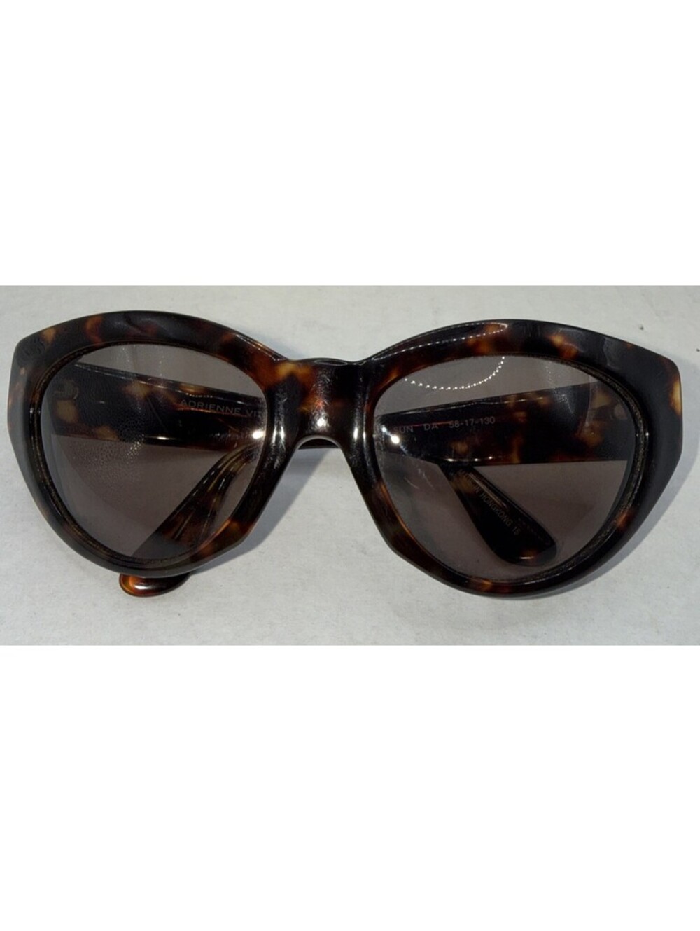 Adrienne Vittadini Sunglasses 58-17-130 Tortoise Cateye Frames Hong Kong Vintage